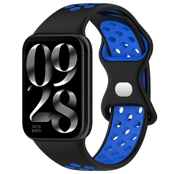 Per cinturino in silicone con fibbia a farfalla bicolore Xiaomi Mi Band 8 (nero blu)