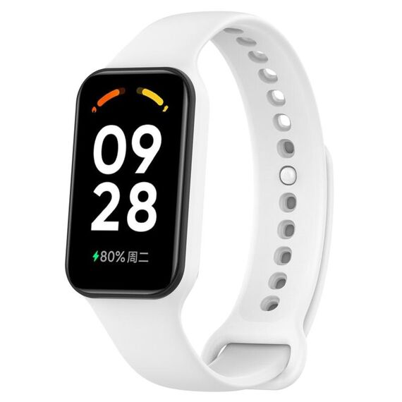 Per Xiaomi Mi Band 8 cinturino in silicone integrato attivo in tinta unita (bianco)