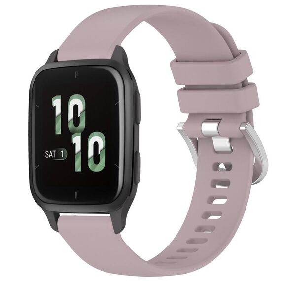 Per cinturino in silicone con fibbia in argento lucido liquido Garmin Venu SQ2 (viola)