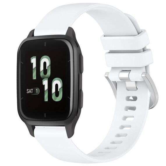 Per cinturino in silicone con fibbia argento lucido Garmin Venu SQ2 (bianco)