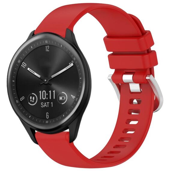 Per cinturino in silicone con fibbia in argento lucido Garmin Vivomove Sport (rosso)