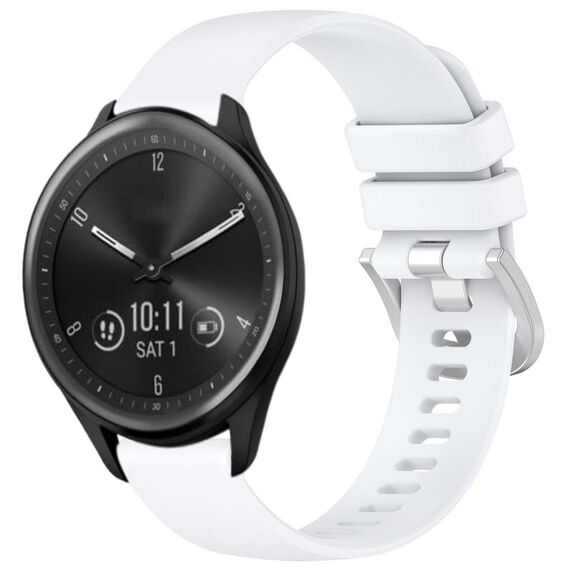 Per cinturino in silicone con fibbia in argento lucido Garmin Vivomove Sport (bianco)