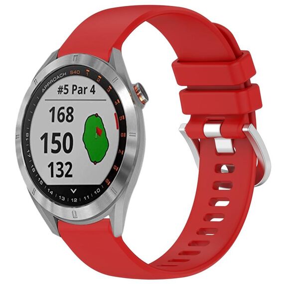 Per cinturino in silicone con fibbia in argento lucido Garmin Approach S40 Liquid (rosso)