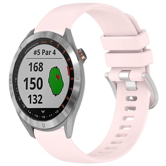 Per cinturino in silicone con fibbia argento lucido Garmin Approach S40 Liquid (rosa)