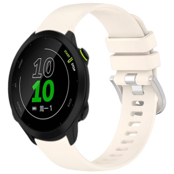 Per cinturino in silicone con fibbia argento lucido liquido Garmin Forerunner 158/55 (Starlight)