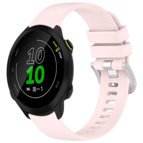 Per cinturino in silicone con fibbia in argento lucido liquido Garmin Forerunner 158/55 (rosa)