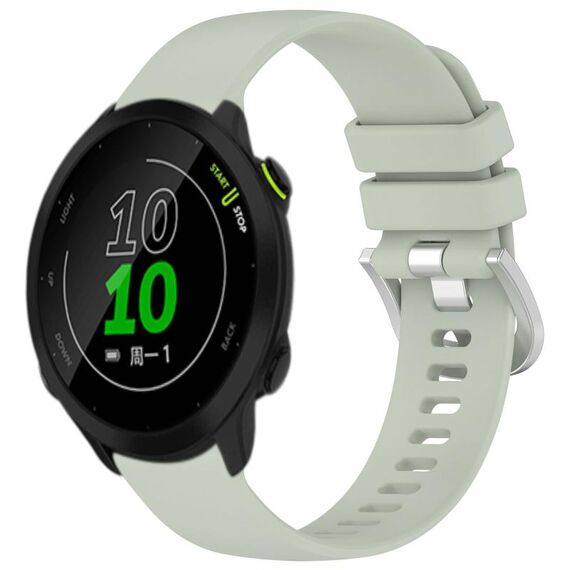 Per cinturino in silicone con fibbia in argento lucido liquido Garmin Forerunner 158/55 (verde)
