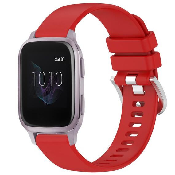 Per cinturino in silicone con fibbia in argento lucido Garmin Venu / Venu SQ Liquid (rosso)