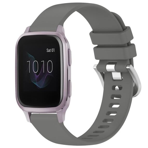 Per cinturino in silicone con fibbia in argento lucido Garmin Venu / Venu SQ Liquid (grigio)