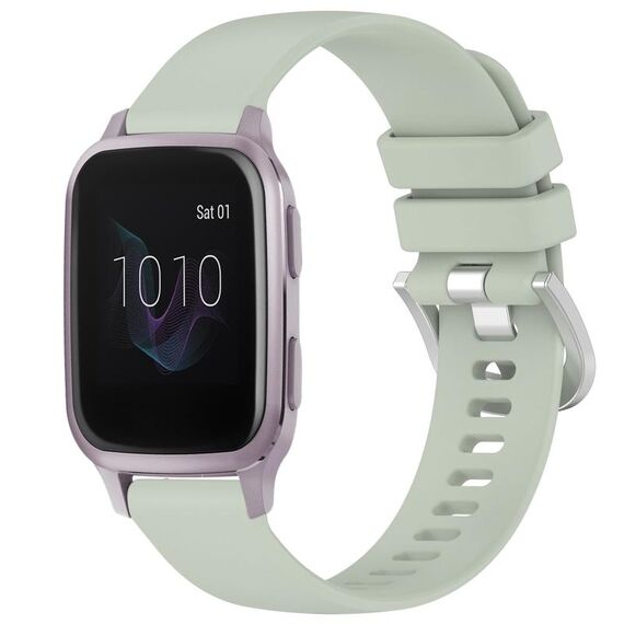 Per cinturino in silicone con fibbia in argento lucido Garmin Venu / Venu SQ Liquid (verde)
