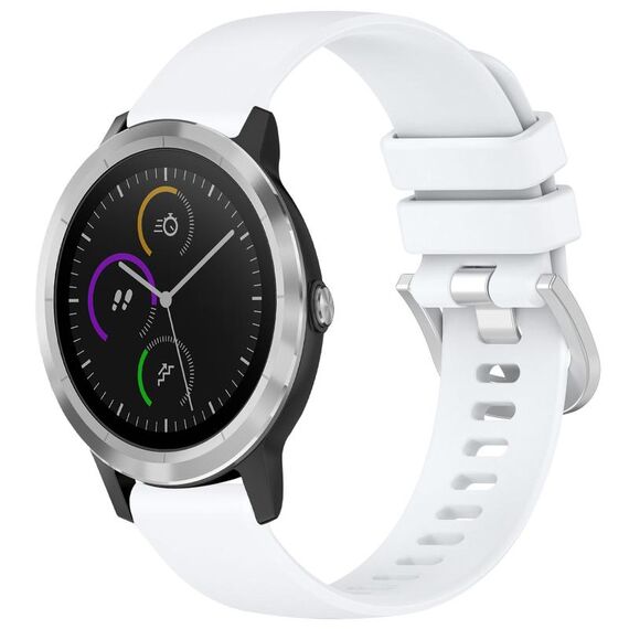 Per Garmin Vivomove3 / Garminmove3 cinturino in silicone con fibbia argento lucido liquido (bianco)