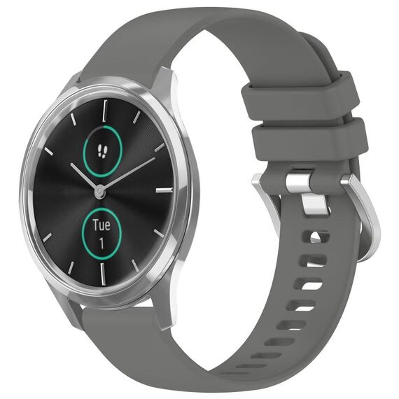 Per cinturino in silicone Garmin VivoMove Luxe / Garminmove Luxe Liquid lucido argento con fibbia (grigio)