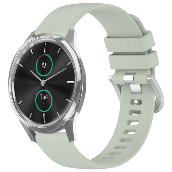 Per cinturino in silicone con fibbia argento lucido Garmin VivoMove Luxe / Garminmove Luxe Liquid (verde)