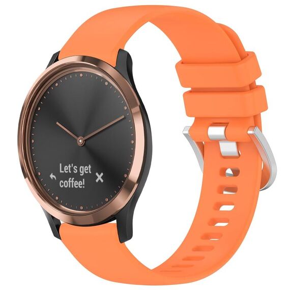 Per cinturino in silicone con fibbia in argento lucido liquido Garmin Vivomove HR Sport (arancione)
