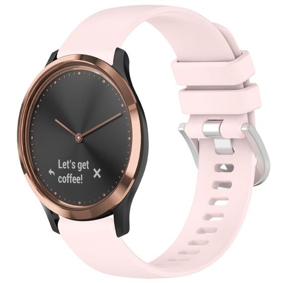 Per cinturino in silicone con fibbia in argento lucido liquido Garmin Vivomove HR Sport (rosa)