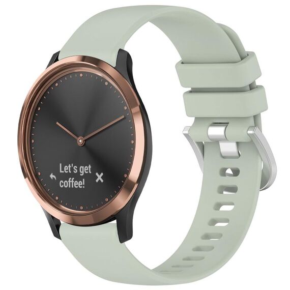 Per cinturino in silicone con fibbia argento lucido Garmin Vivomove HR Sport (verde)