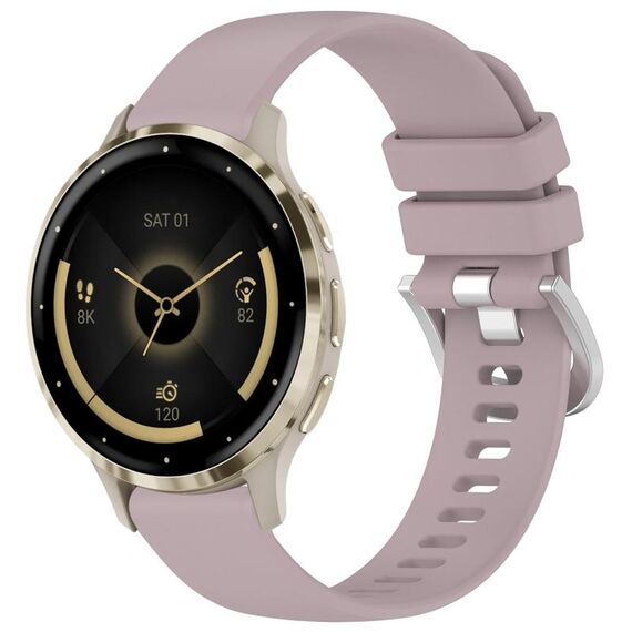 Per cinturino in silicone con fibbia argento lucido Garmin Venu 3S (viola)
