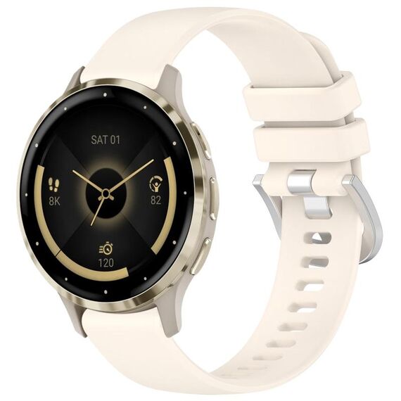 Per cinturino in silicone con fibbia argento lucido liquido Garmin Venu 3S (Starlight)