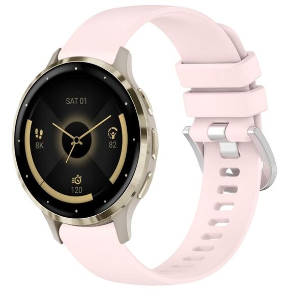 Per cinturino in silicone con fibbia argento lucido Garmin Venu 3S (rosa)