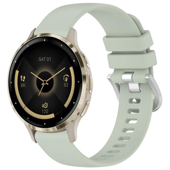 Per cinturino in silicone con fibbia argento lucido Garmin Venu 3S (verde)