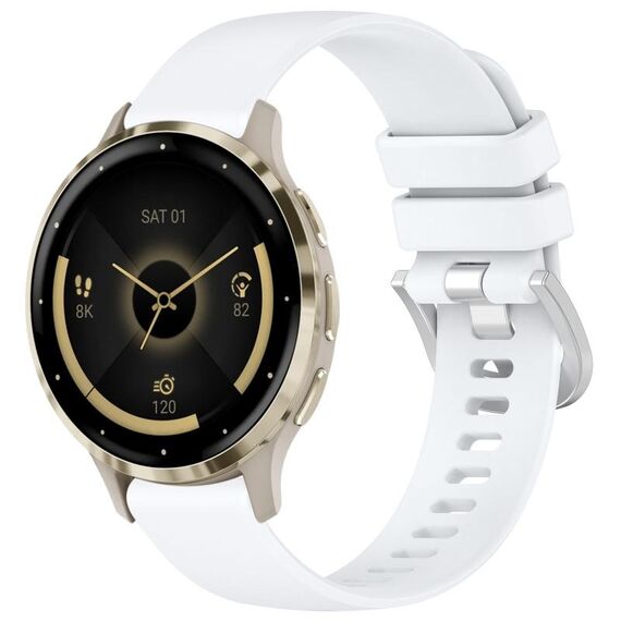 Per cinturino in silicone con fibbia argento lucido Garmin Venu 3S (bianco)