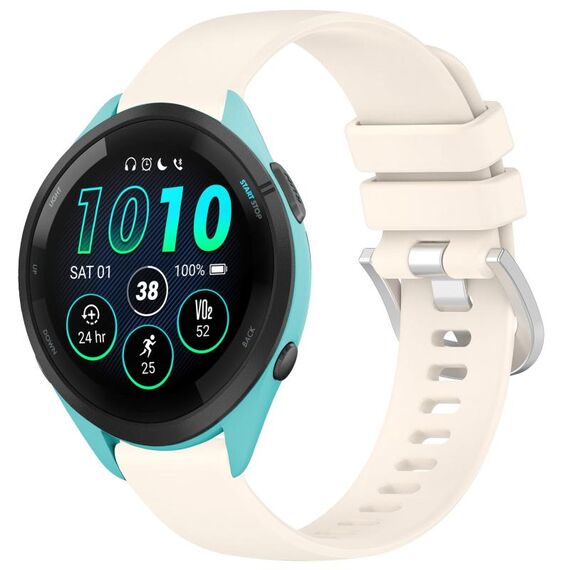 Per cinturino in silicone con fibbia in argento lucido liquido Garmin Forerunner 265S (Starlight)