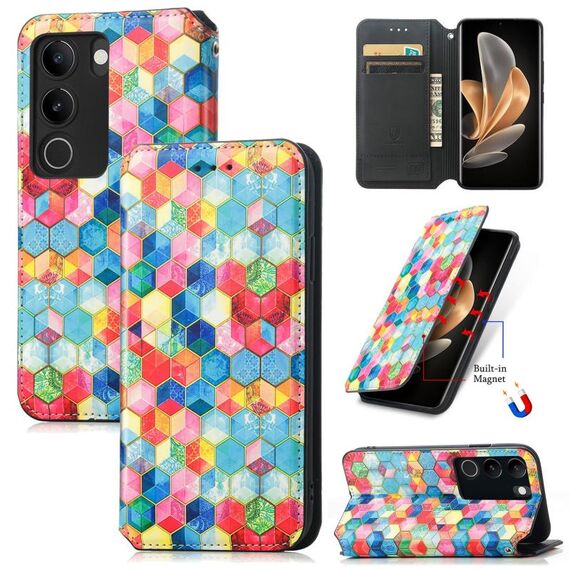 Per vivo S17 CaseNeo Custodia per telefono in pelle magnetica colorata (Magic Space)