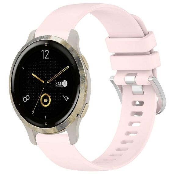 Per cinturino in silicone con fibbia argento lucido Garmin Venu 2S (rosa)