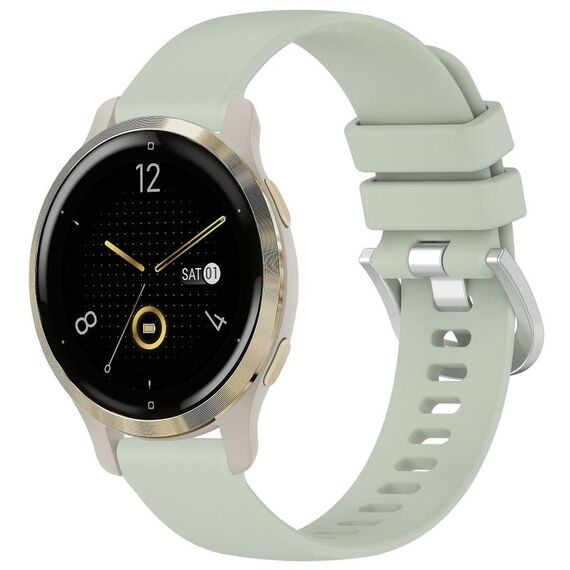 Per cinturino in silicone con fibbia argento lucido Garmin Venu 2S (verde)