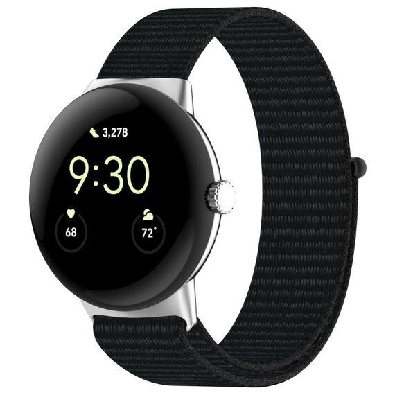 Per cinturino in nylon intrecciato per Google Pixel Watch 2 (nero)