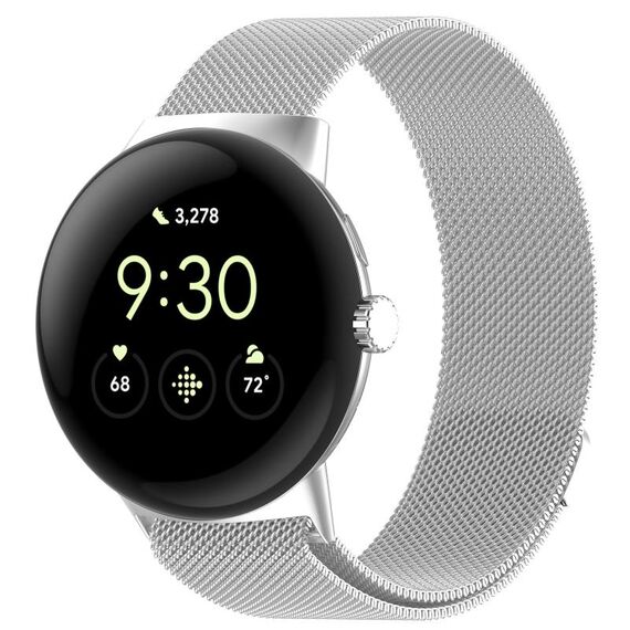 Per Google Pixel Watch 2 Cinturino in maglia di acciaio magnetico Milan (argento)