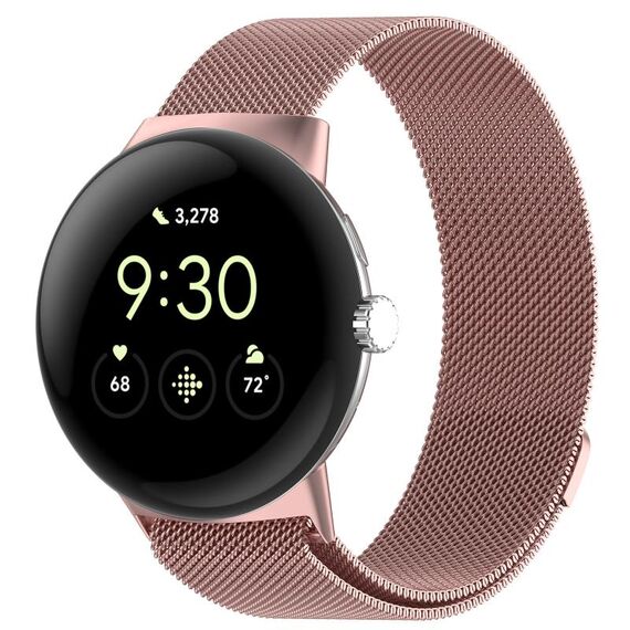 Per cinturino in maglia di acciaio magnetico Milano per Google Pixel Watch 2 (rosa)
