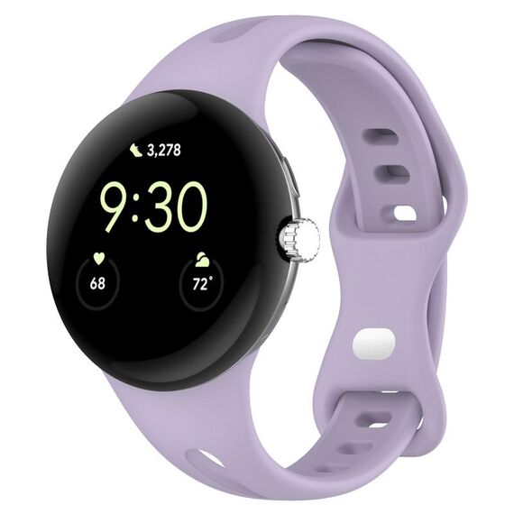 Per Google Pixel Watch 2 cinturino in silicone con fibbia a farfalla a vita piccola (viola)