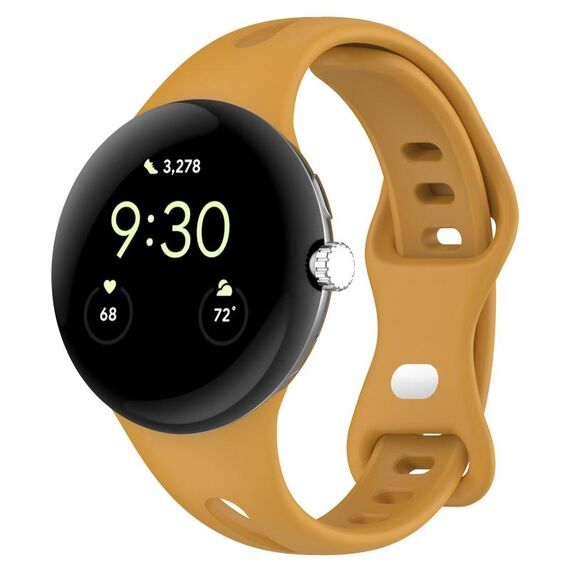 Per Google Pixel Watch 2 cinturino in silicone con fibbia a farfalla a vita piccola (giallo)