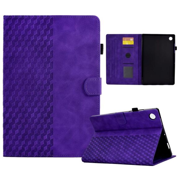 Custodia per tablet in pelle goffrata rombo per Samsung Galaxy Tab A9 (viola)