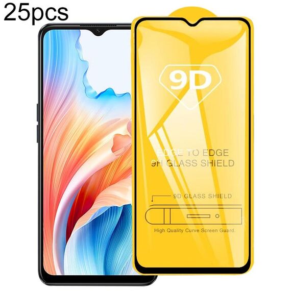 Per OPPO A2x 25 pezzi 9D Pellicola in vetro temperato con schermo a colla completa