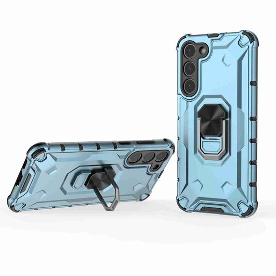 Custodia per telefono con supporto ad anello per Samsung Galaxy S23+ 5G Ice Armor Series (blu)