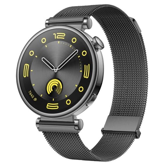 Per Huawei Watch GT 4 41mm Milan Dual Mmagnetic cinturino in maglia di acciaio (grigio)