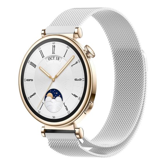 Per Huawei Watch GT4 41mm cinturino in maglia di acciaio magnetico Milano (argento)