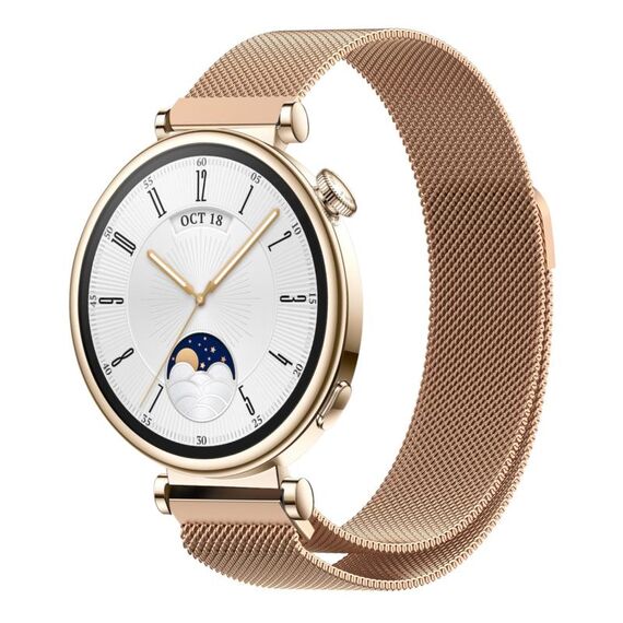 Per Huawei Watch GT4 41mm cinturino in maglia di acciaio magnetico Milano (oro rosa)