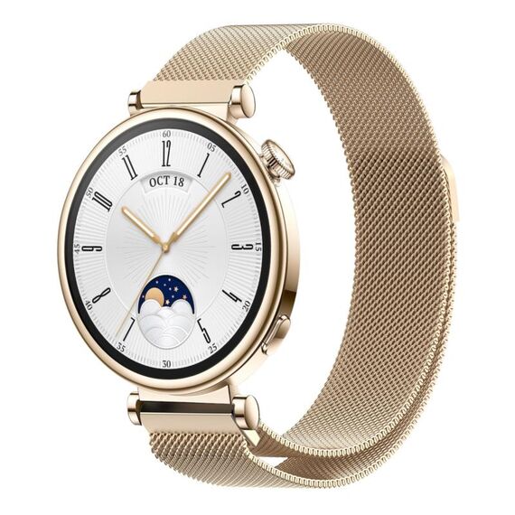 Per Huawei Watch GT4 41mm Cinturino in maglia di acciaio magnetico Milano (Champagne)