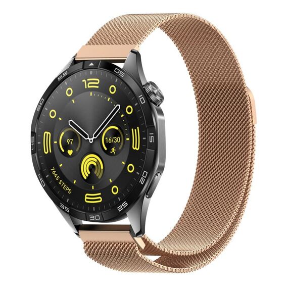 Per Huawei Watch GT4 46mm cinturino in maglia di acciaio magnetico Milano (oro rosa)