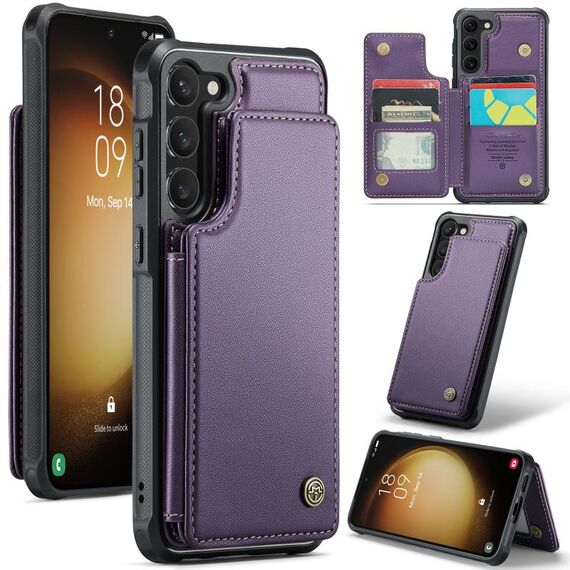 Custodia per telefono antifurto RFID per slot per schede Samsung Galaxy S23+ 5G CaseMe C22 (viola)