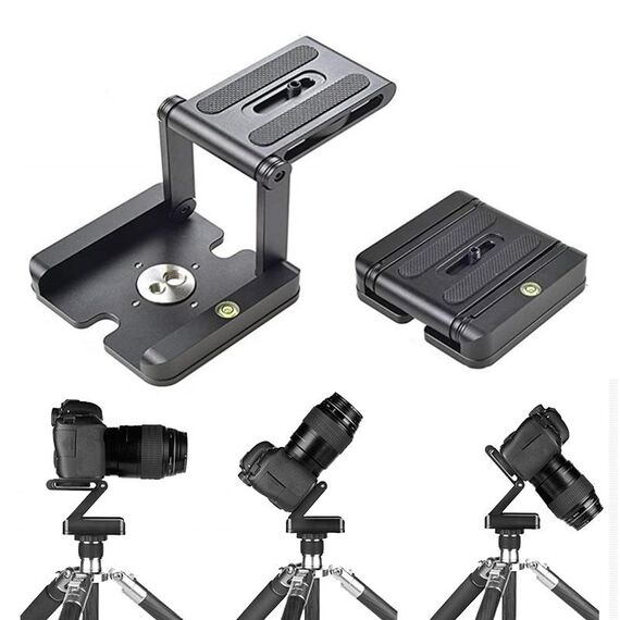 Supporto per piastra a sgancio rapido con testa a sfera con testa a treppiede inclinabile tipo Z pieghevole per fotocamera DSLR