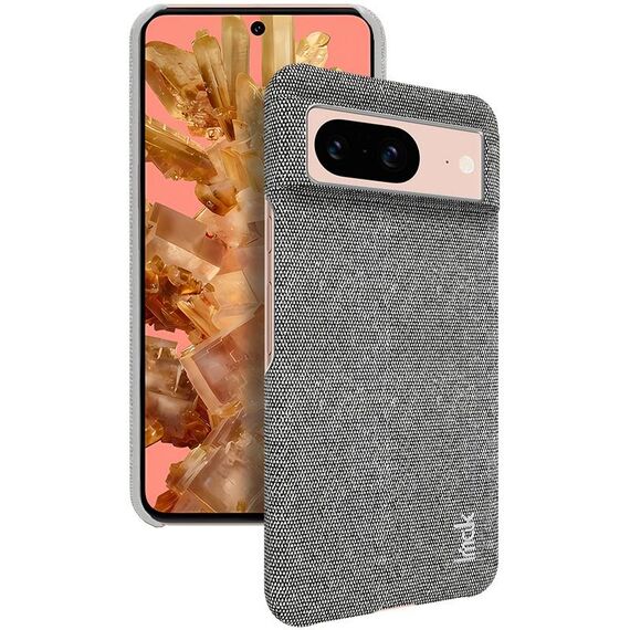 Per Google Pixel 8 serie imak Ruiyi Texture in tessuto PU + custodia per telefono PC (grigio chiaro)