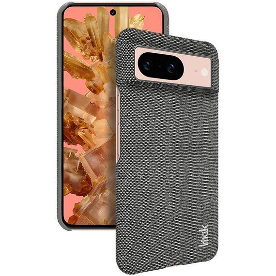 Per Google Pixel 8 serie imak Ruiyi Texture in tessuto PU + custodia per telefono PC (grigio scuro)