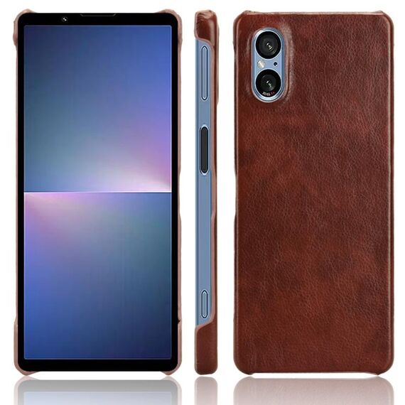 Per Sony Xperia 5 V Custodia per telefono con cover posteriore con texture Litchi (marrone)