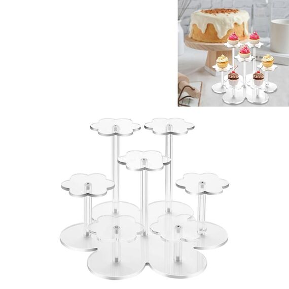 YX046 Espositore per figure in acrilico Espositore per cosmetici per cupcake (trasparente)