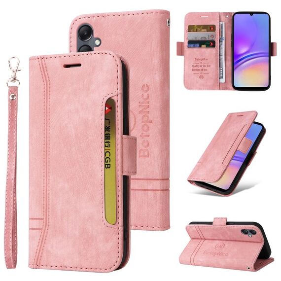 Per Samsung Galaxy A05 BETOPNICE Custodia per telefono in pelle con fibbia a doppio lato (rosa)