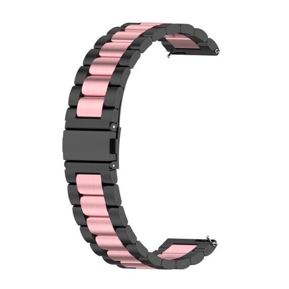 Per Huawei Watch GT4 cinturino in metallo con tre perline in acciaio inossidabile da 41 mm (nero + rosa)